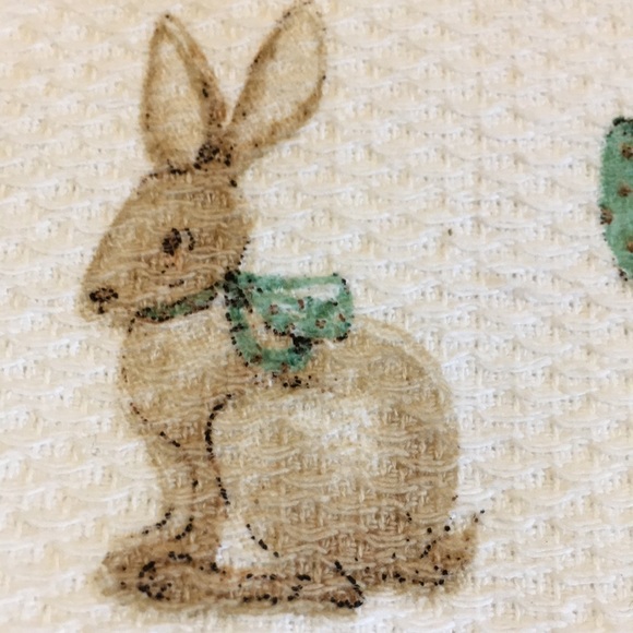 Bunnies All Over Spring Easter Kitchen Towels Set of Two NWT Cotton 18”x28” - Picture 5 of 15